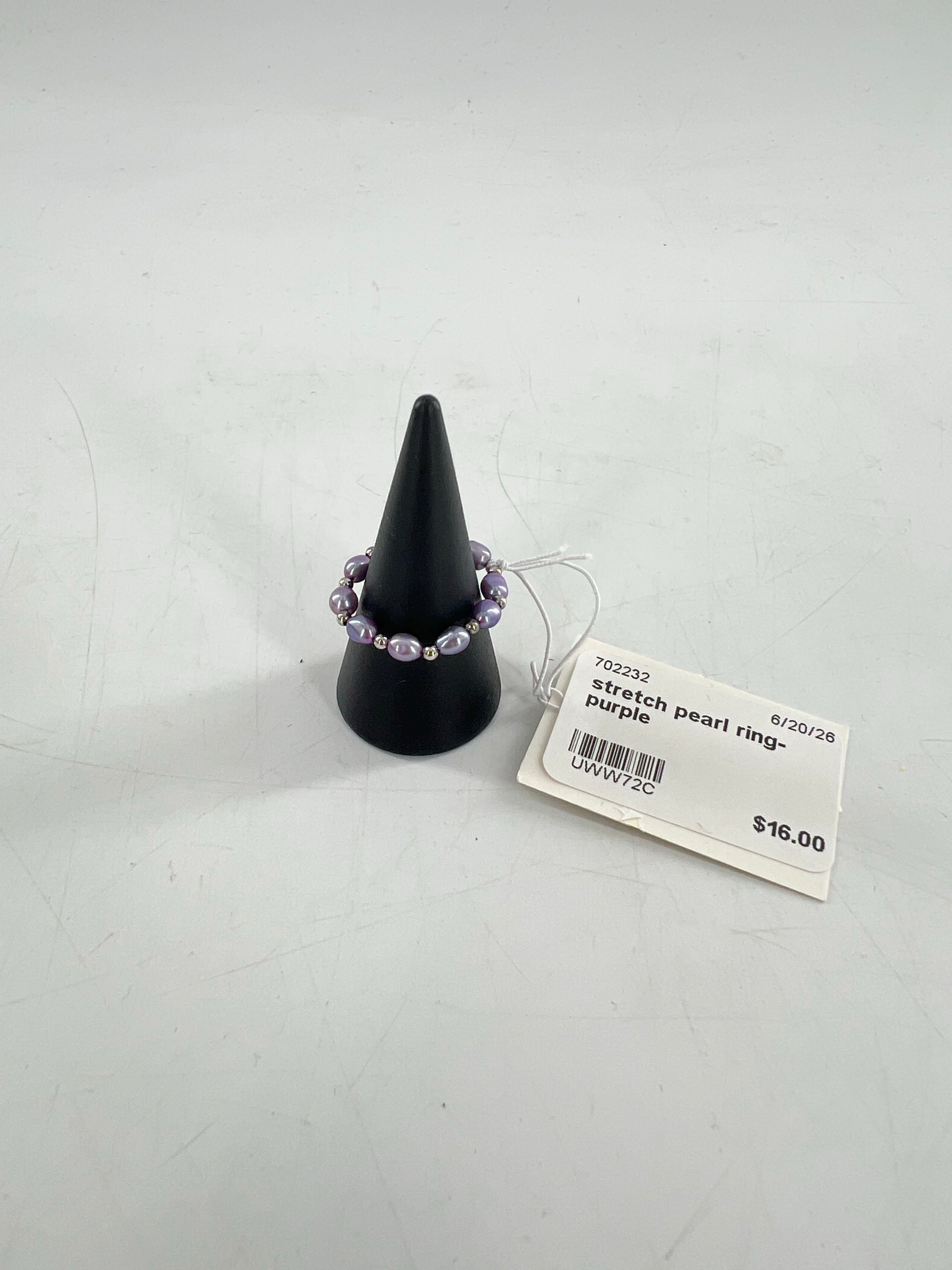 stretch pearl ring-purple