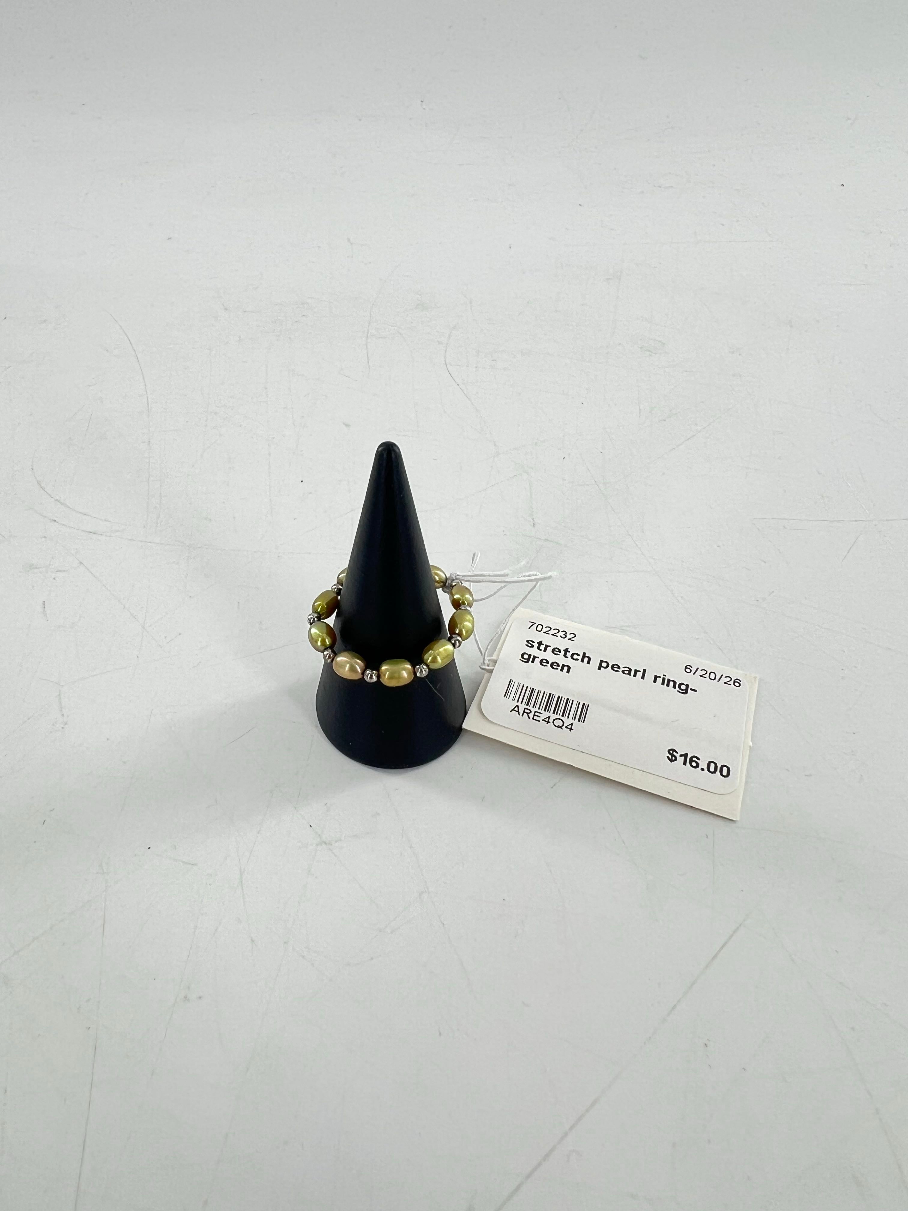 stretch pearl ring-green
