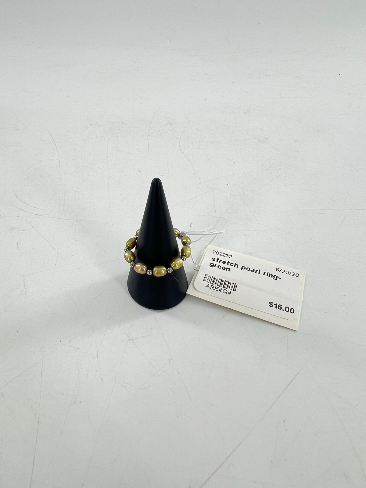 stretch pearl ring-green