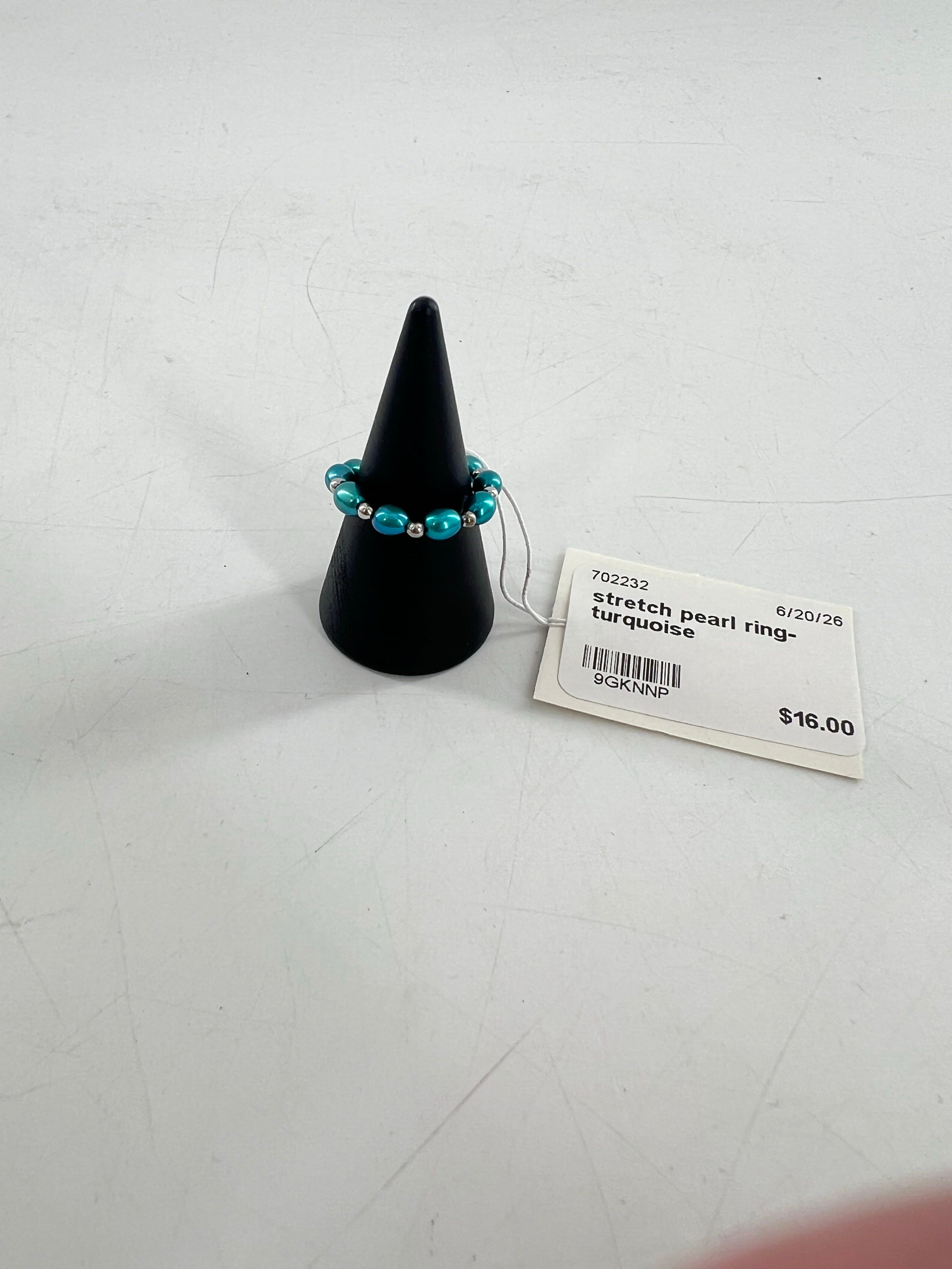 stretch pearl ring-turquoise