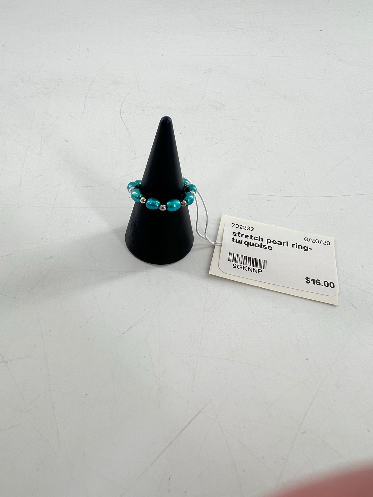 stretch pearl ring-turquoise
