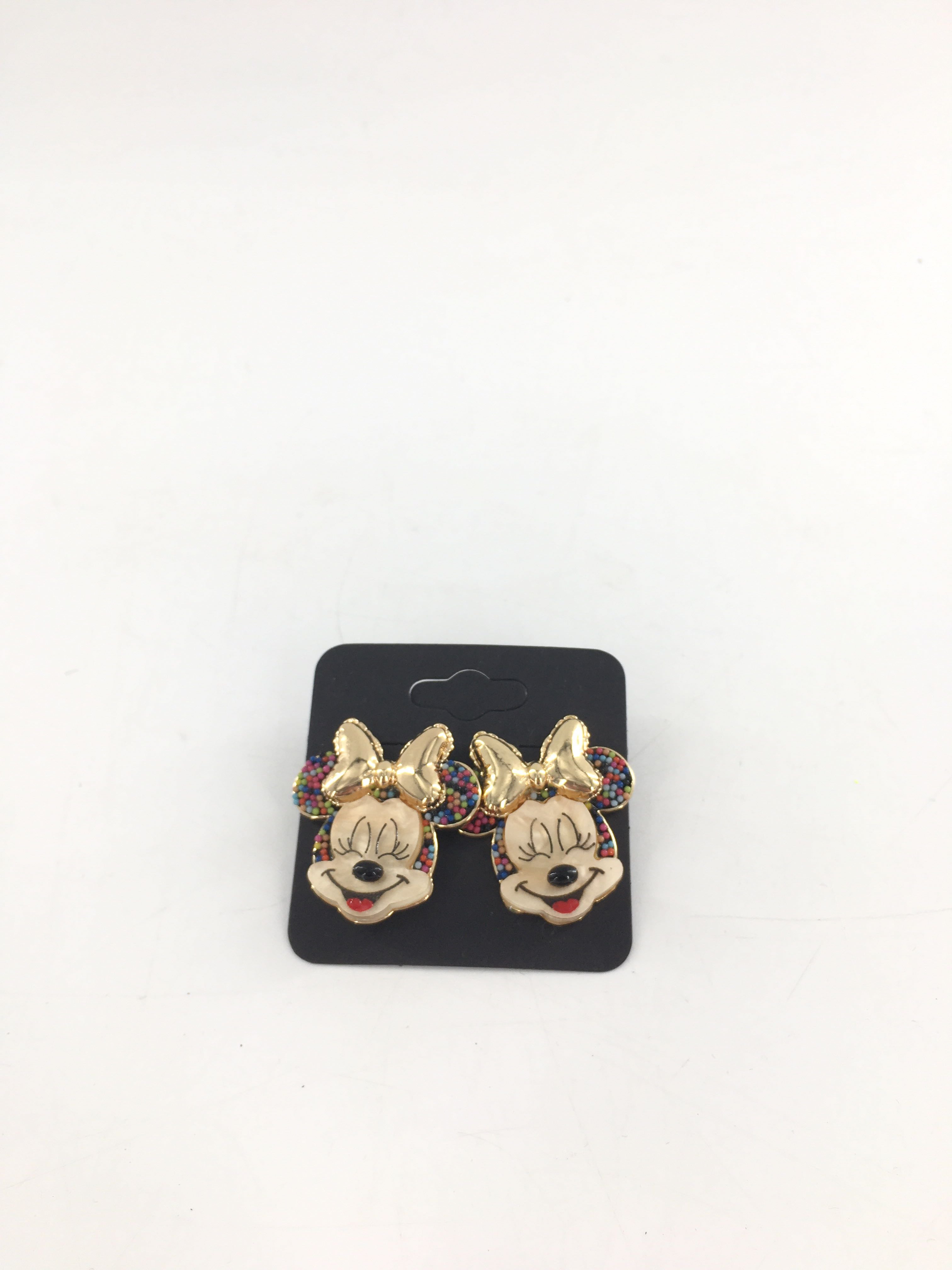 colorful embelished minnie mouse earrings