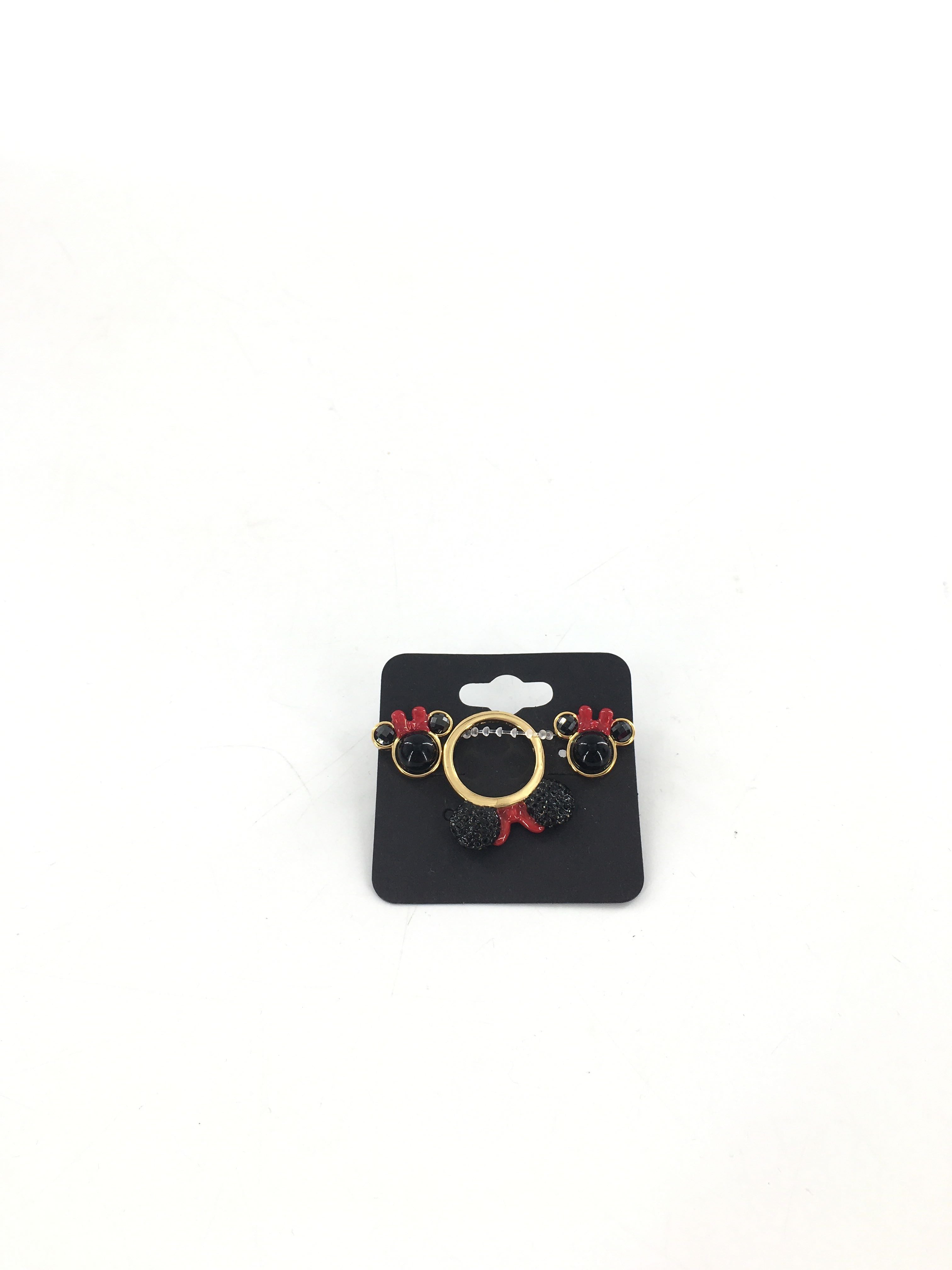 minnie mouse ears sz5 ring & earring set