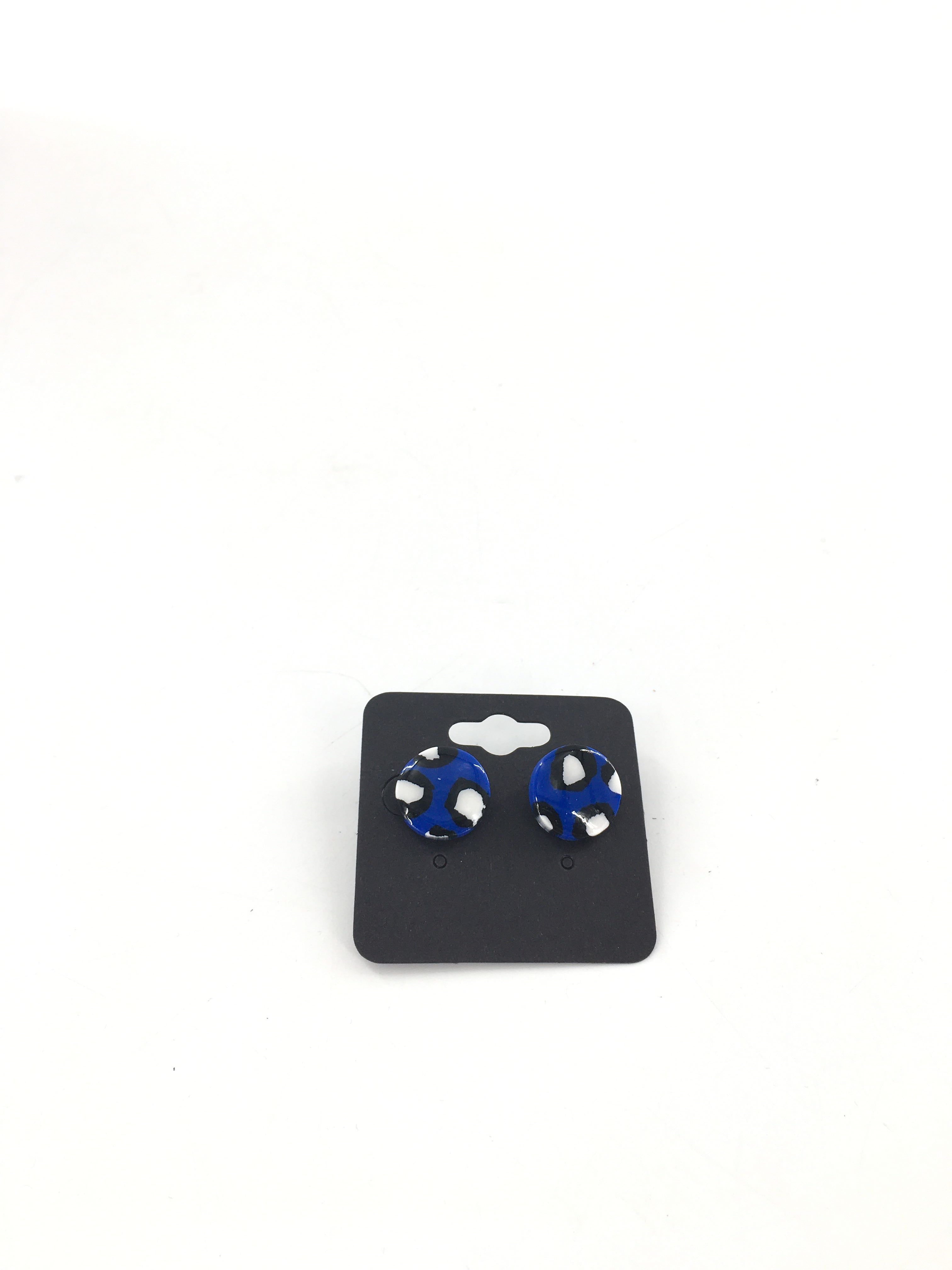 blue animal print post earrings