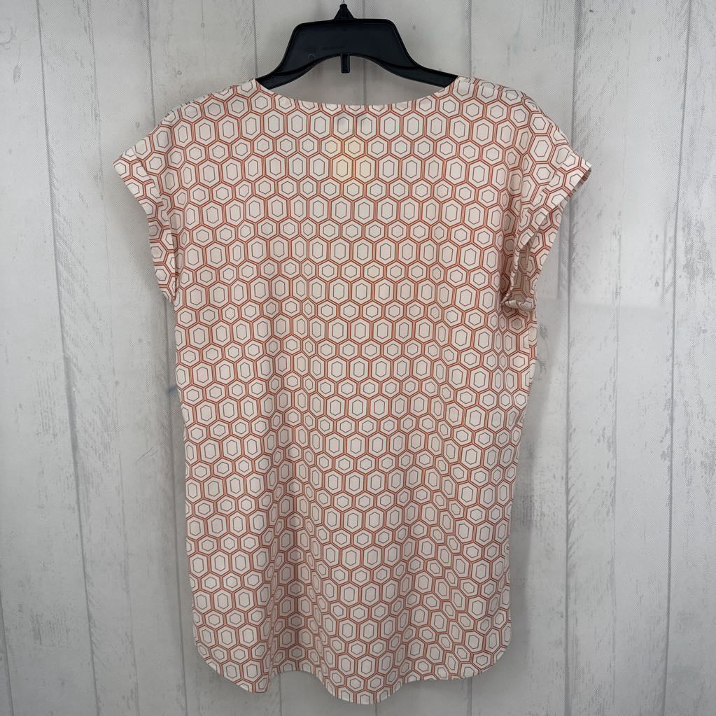 M printed zip front cap slv top