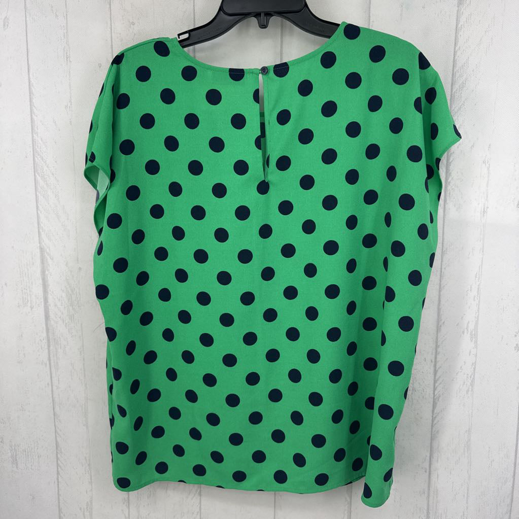 L polka dot cap slv top