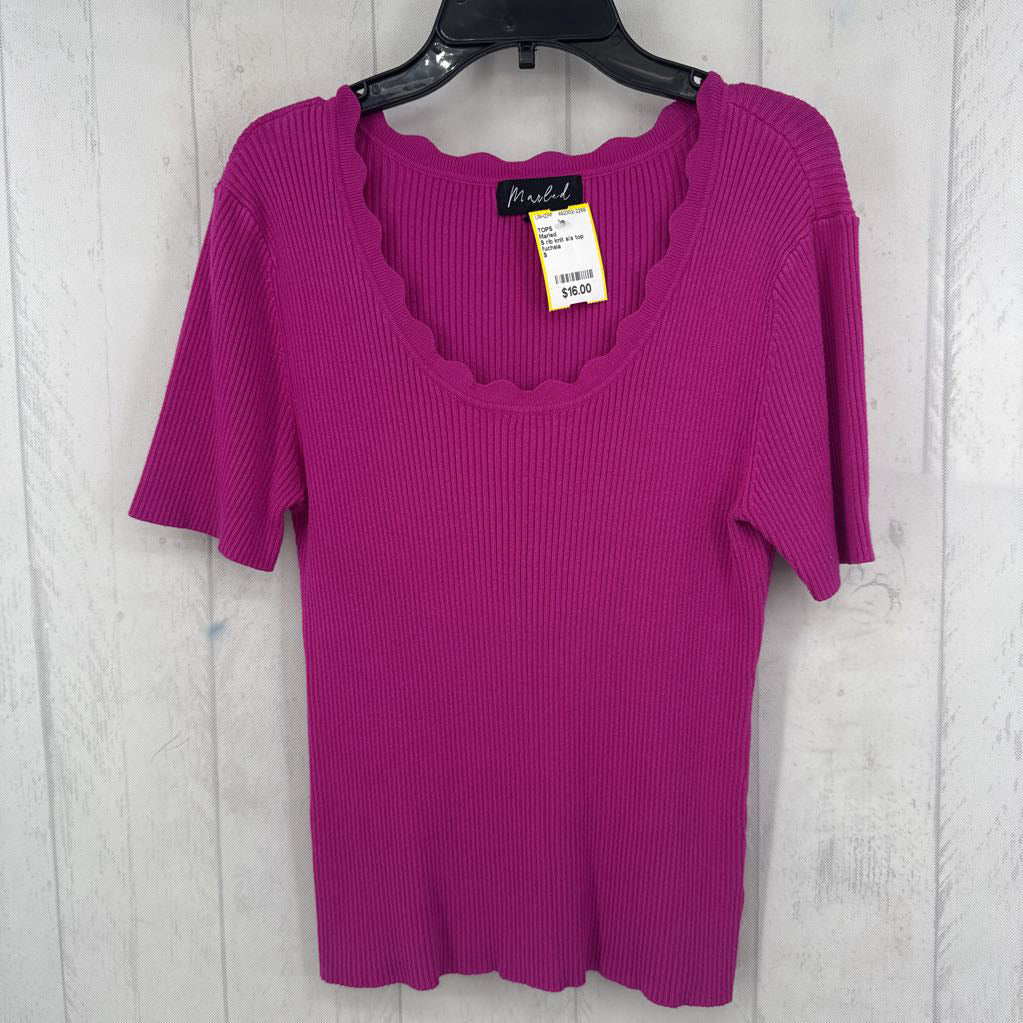 S rib knit s/s top