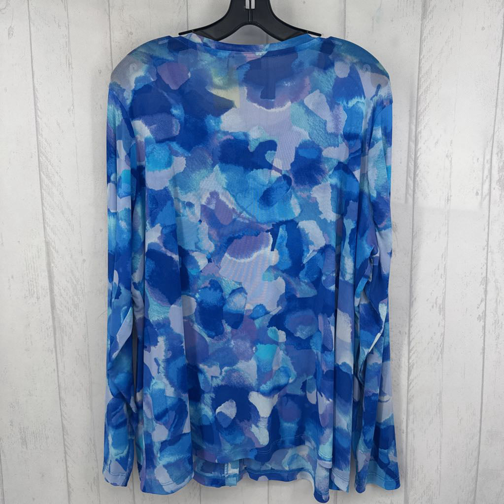 XL mesh button down l/s cardi