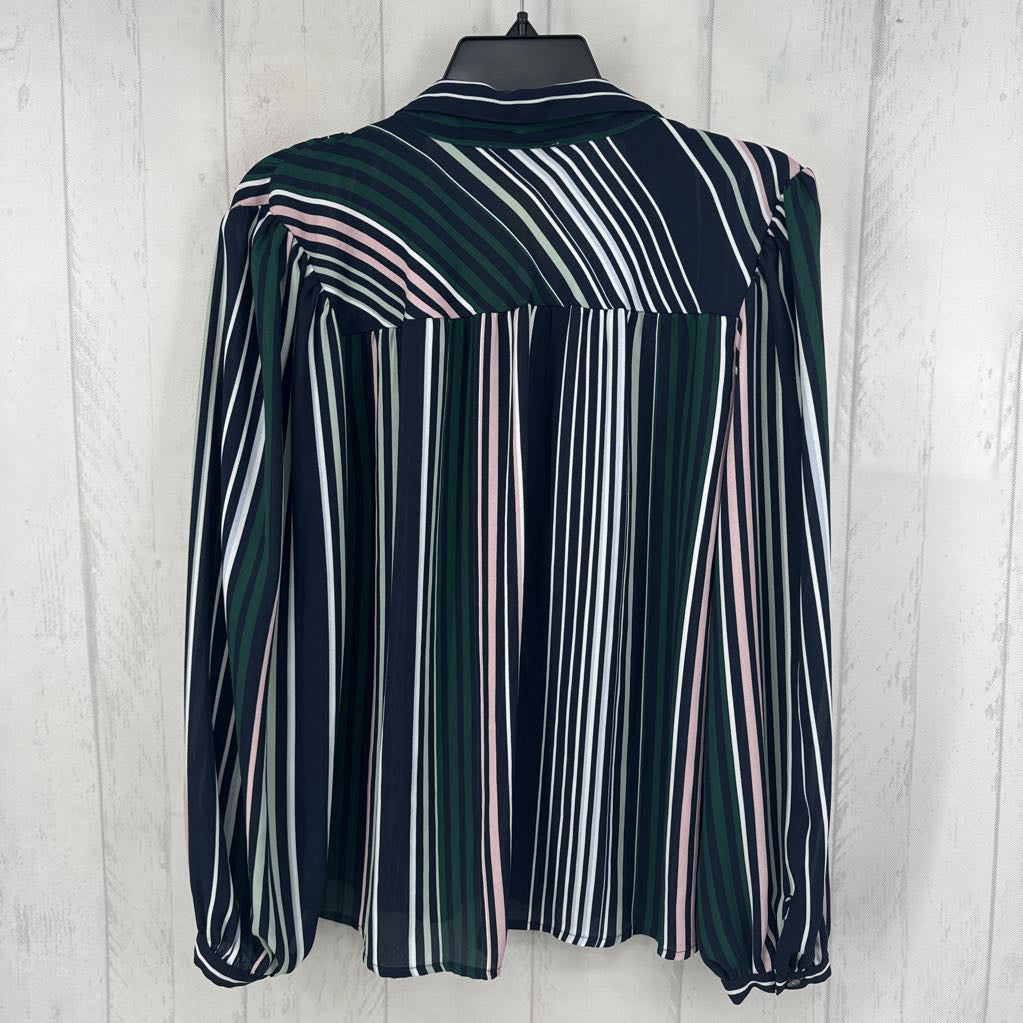 M striped button down l/s top