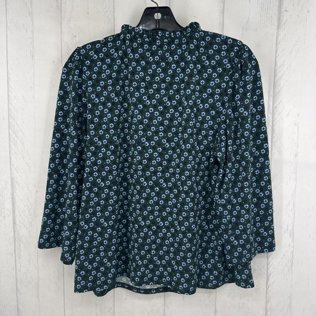 M printed tie-front elbow slv top