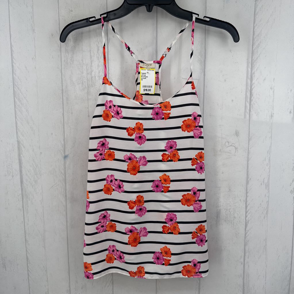 00 striped wflowers tank