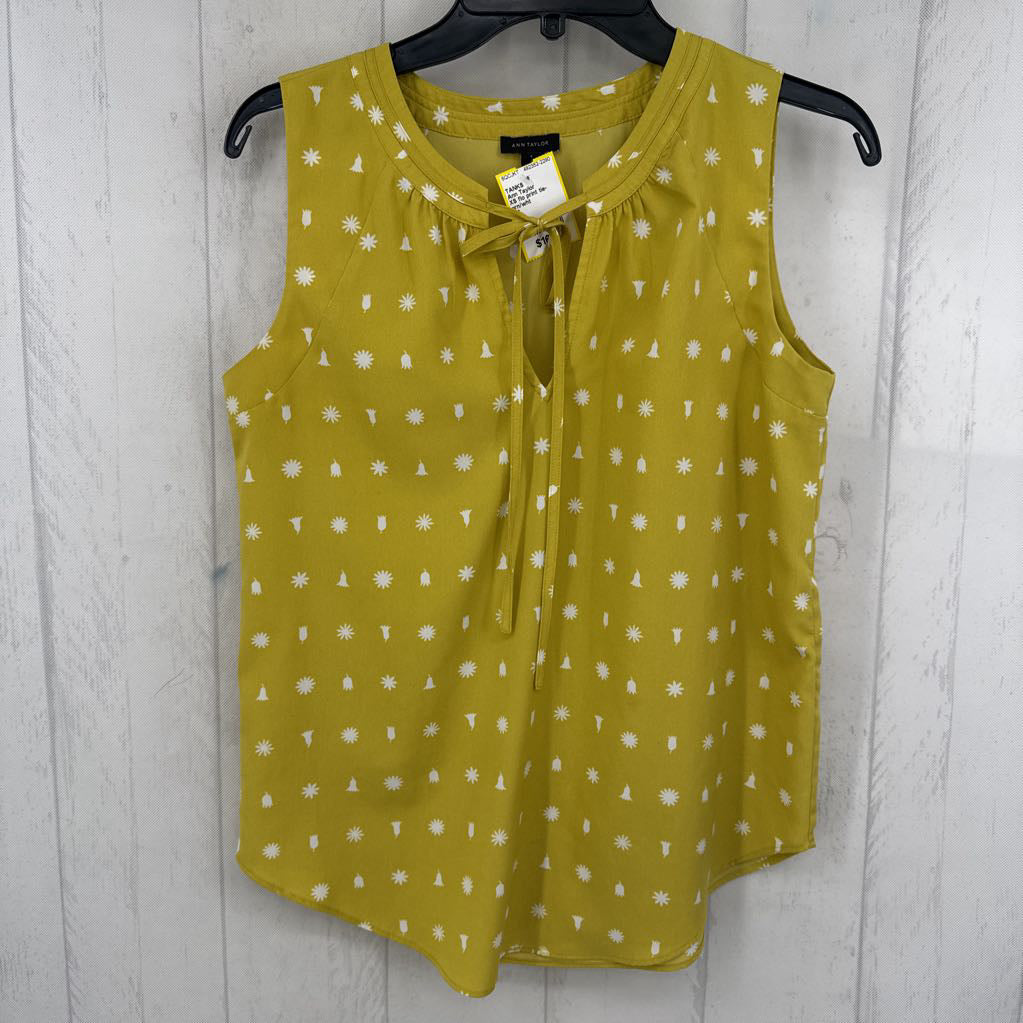XS flo print tie-front tank