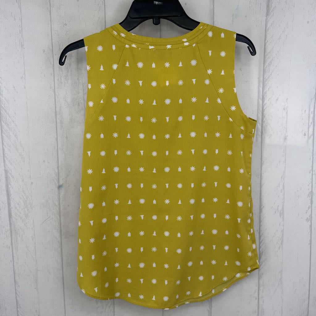 XS flo print tie-front tank