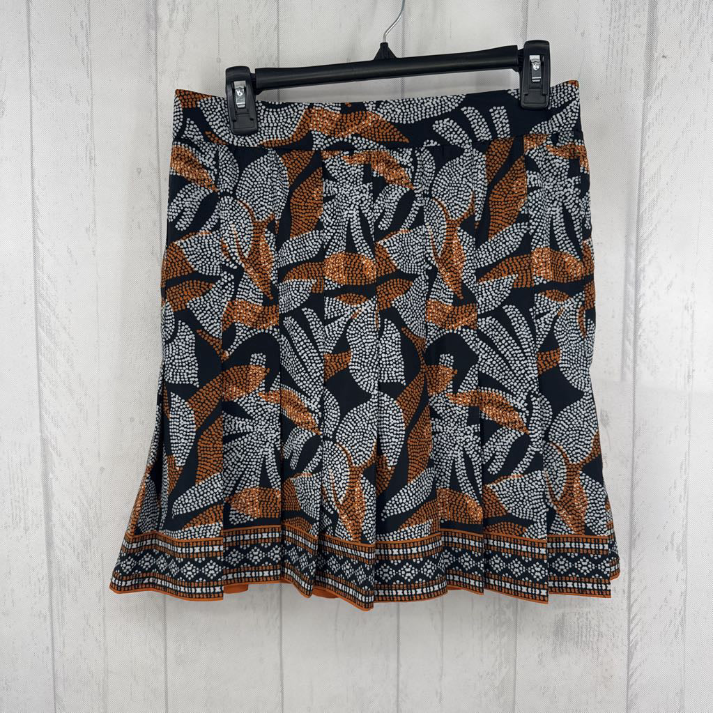 4 dotted flo print pleated skirt