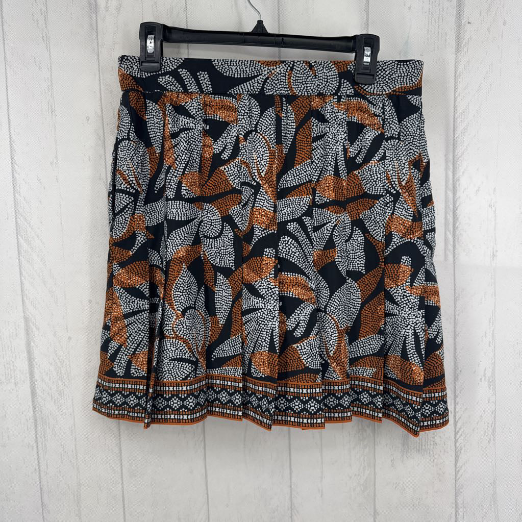 4 dotted flo print pleated skirt