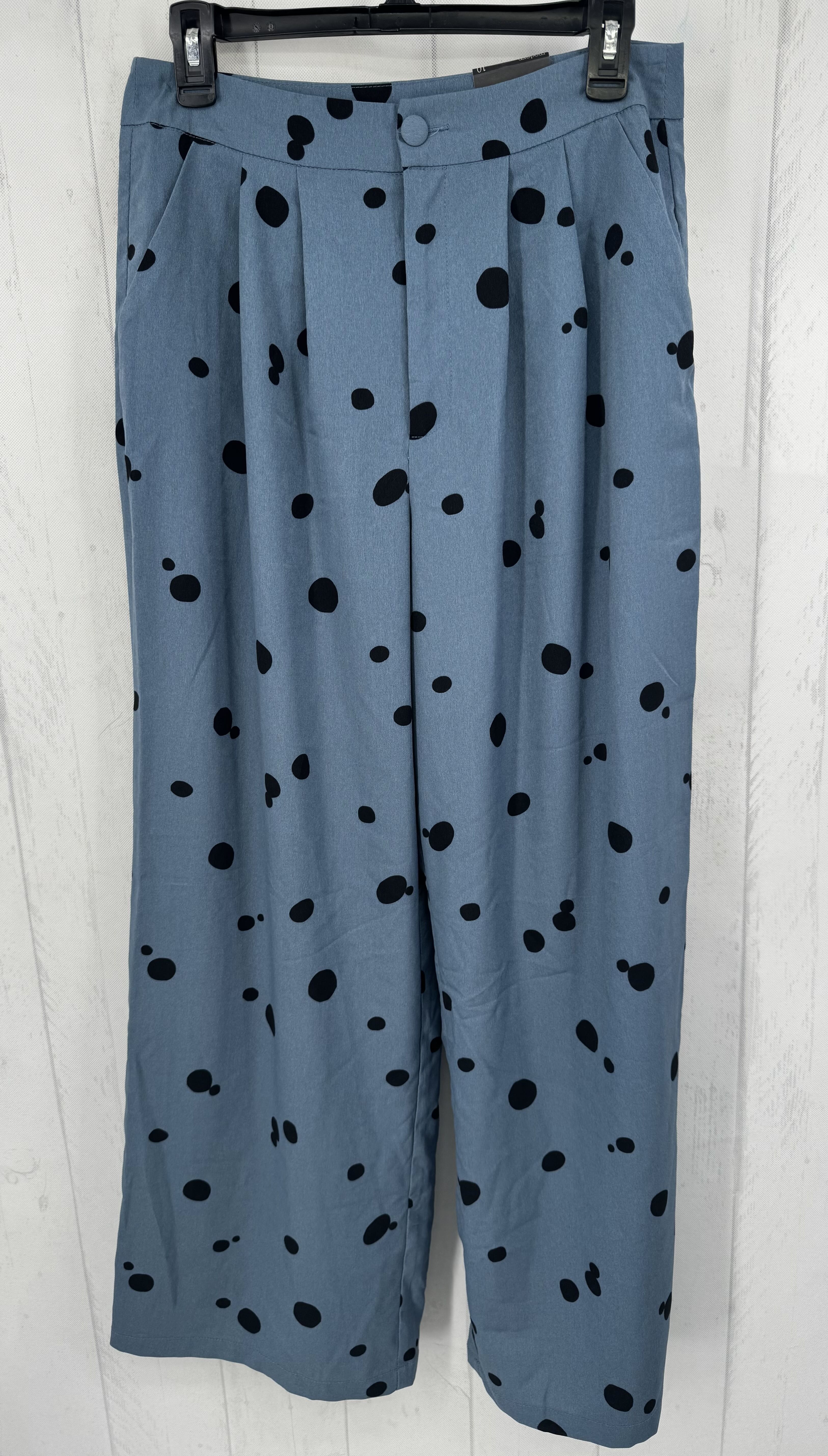 10 wide leg polka-dot print pant