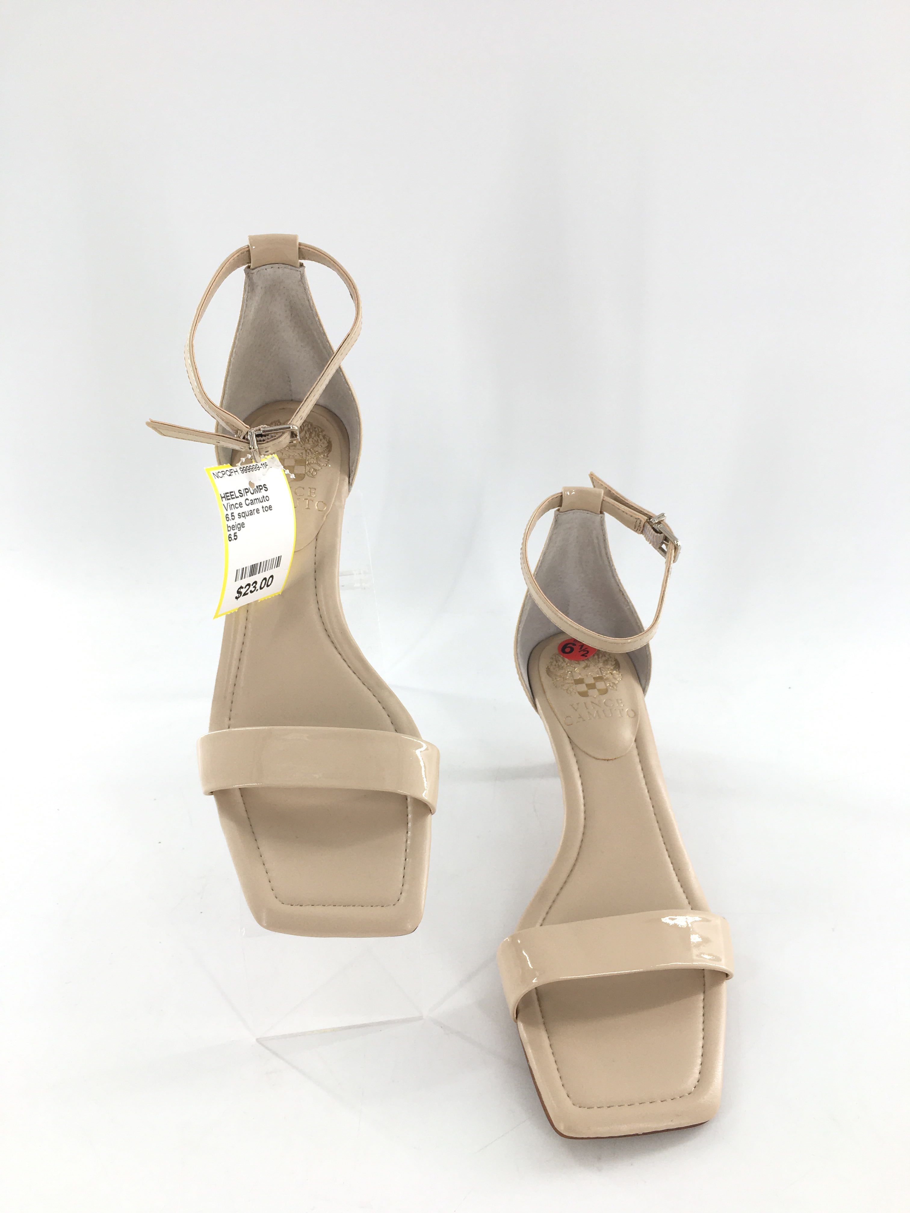 6.5 square toe ankle strap kitten heel sandals