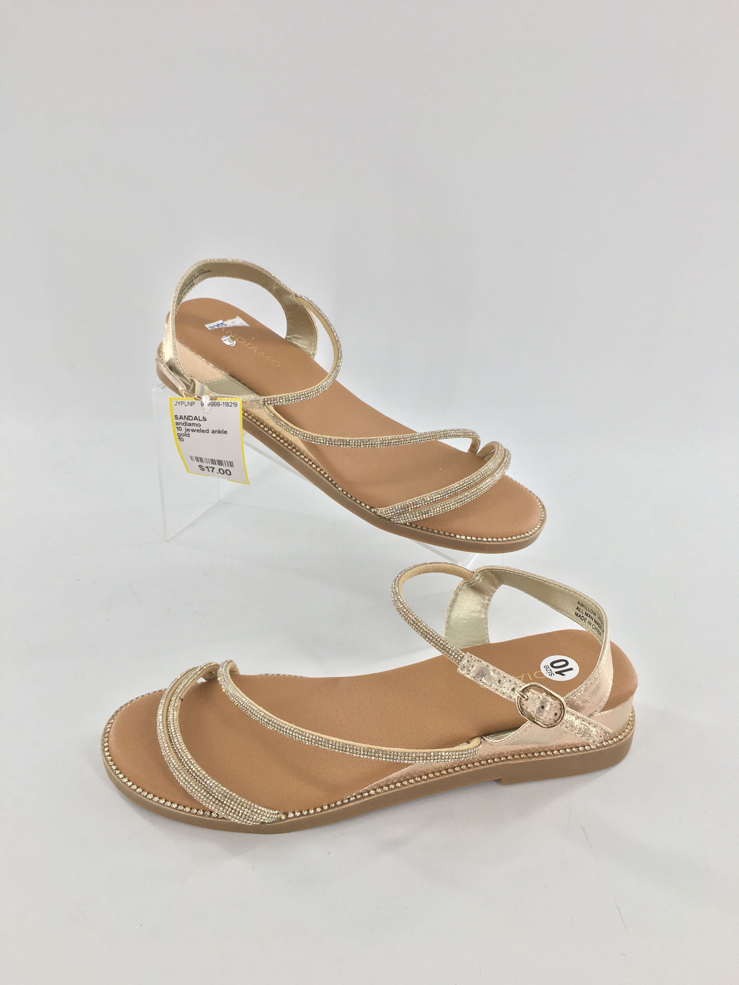 10 jeweled ankle strap sandals