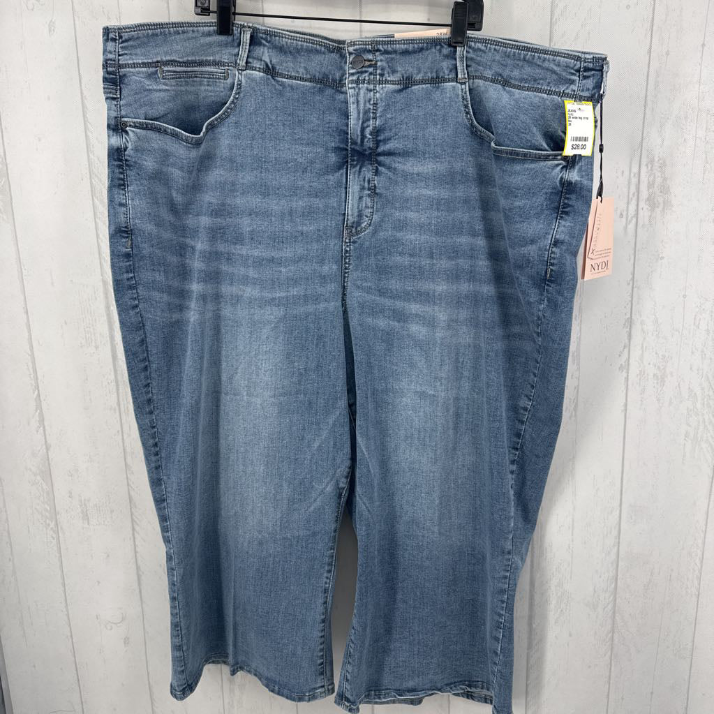 28 wide leg crop jean