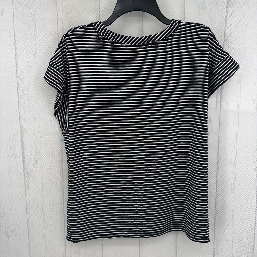 L striped v-neck s/s tee