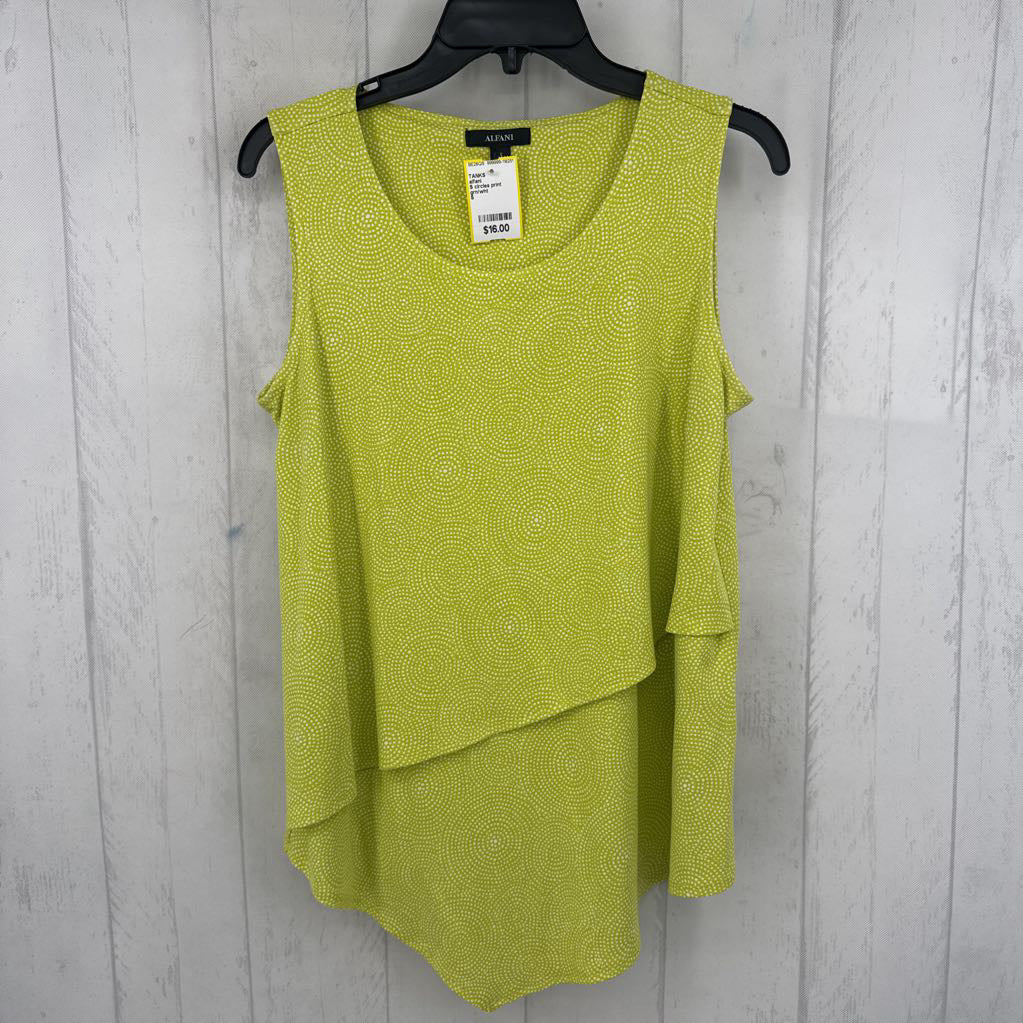 S circles print layered hem tank