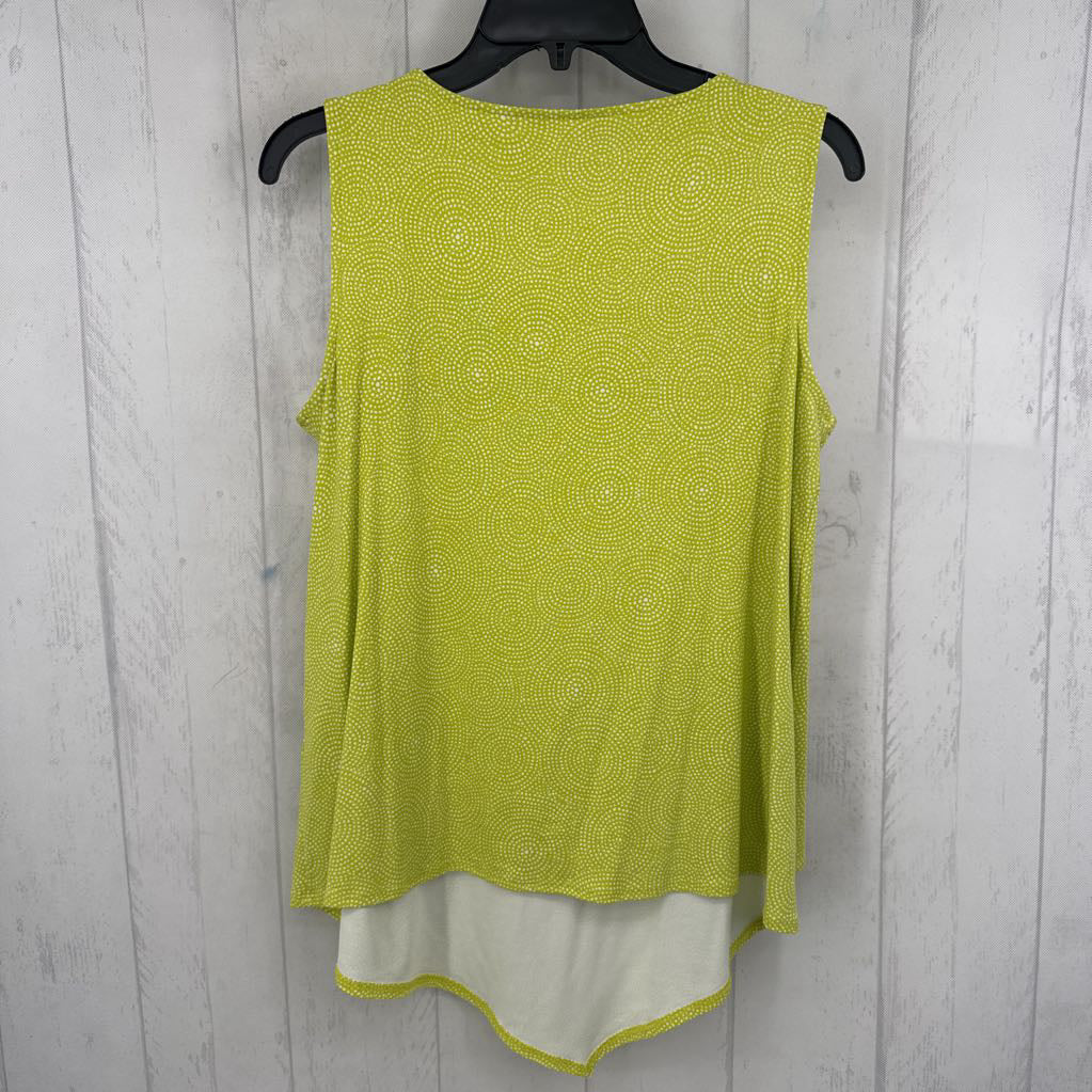 S circles print layered hem tank