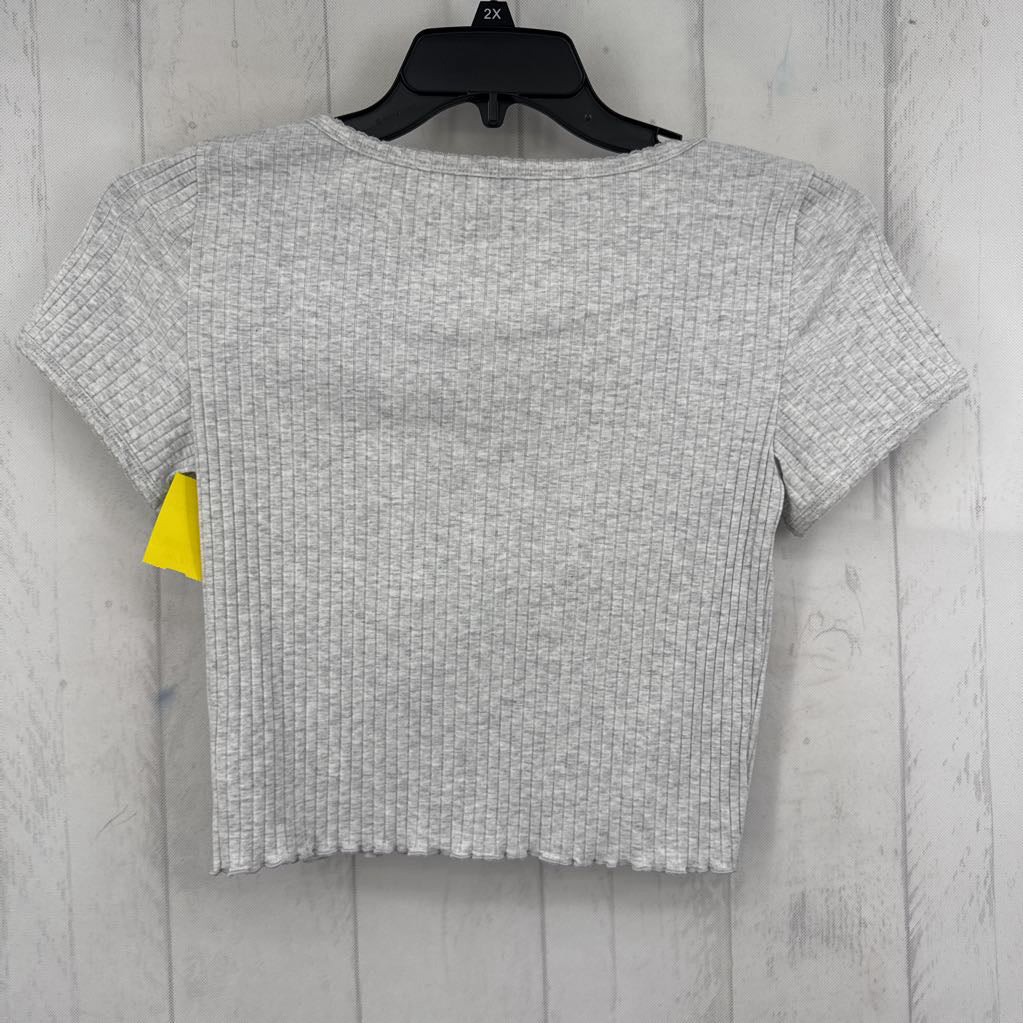 M ribbed v-neck s/s crop top