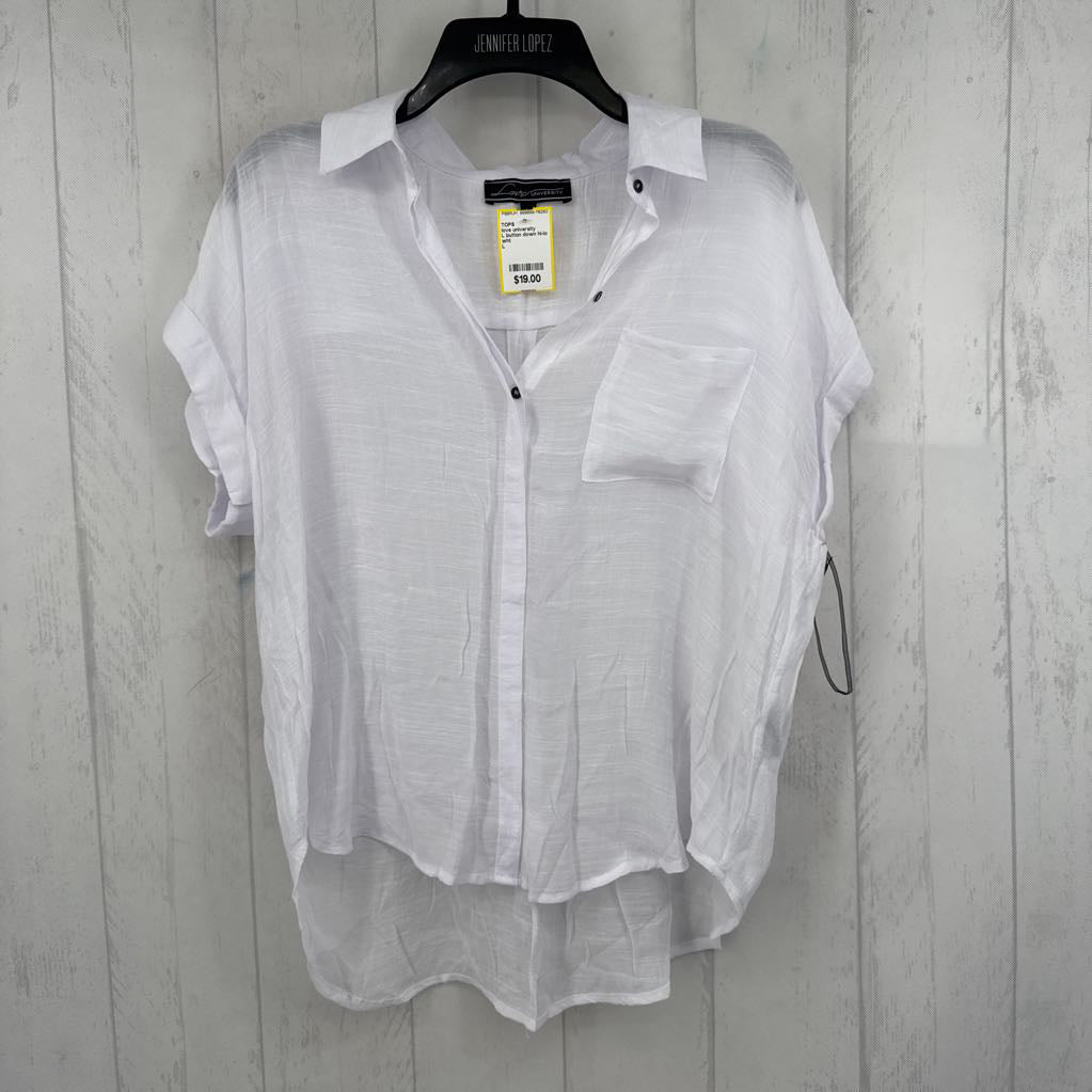 L button down hi-lo s/s top