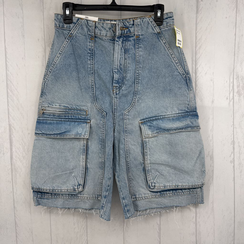 4 denim cargo bermuda shorts