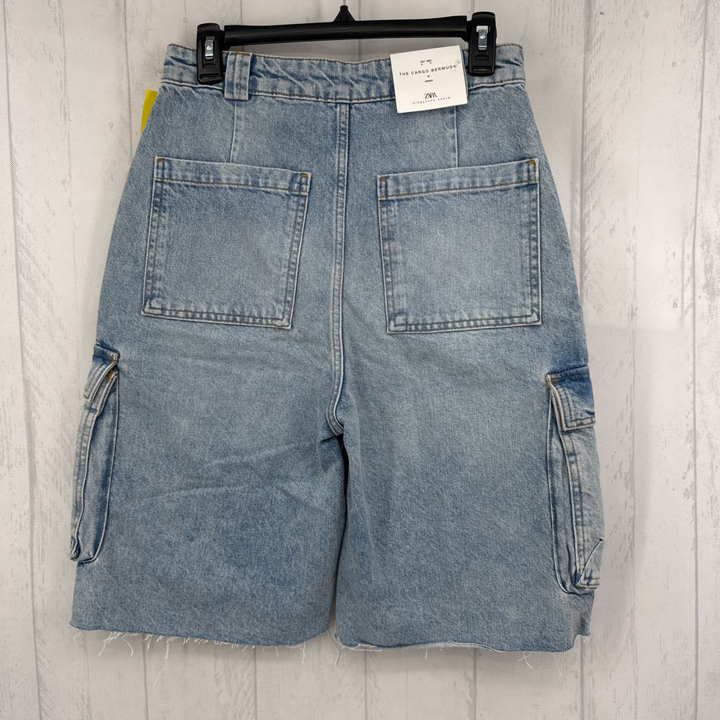 4 denim cargo bermuda shorts