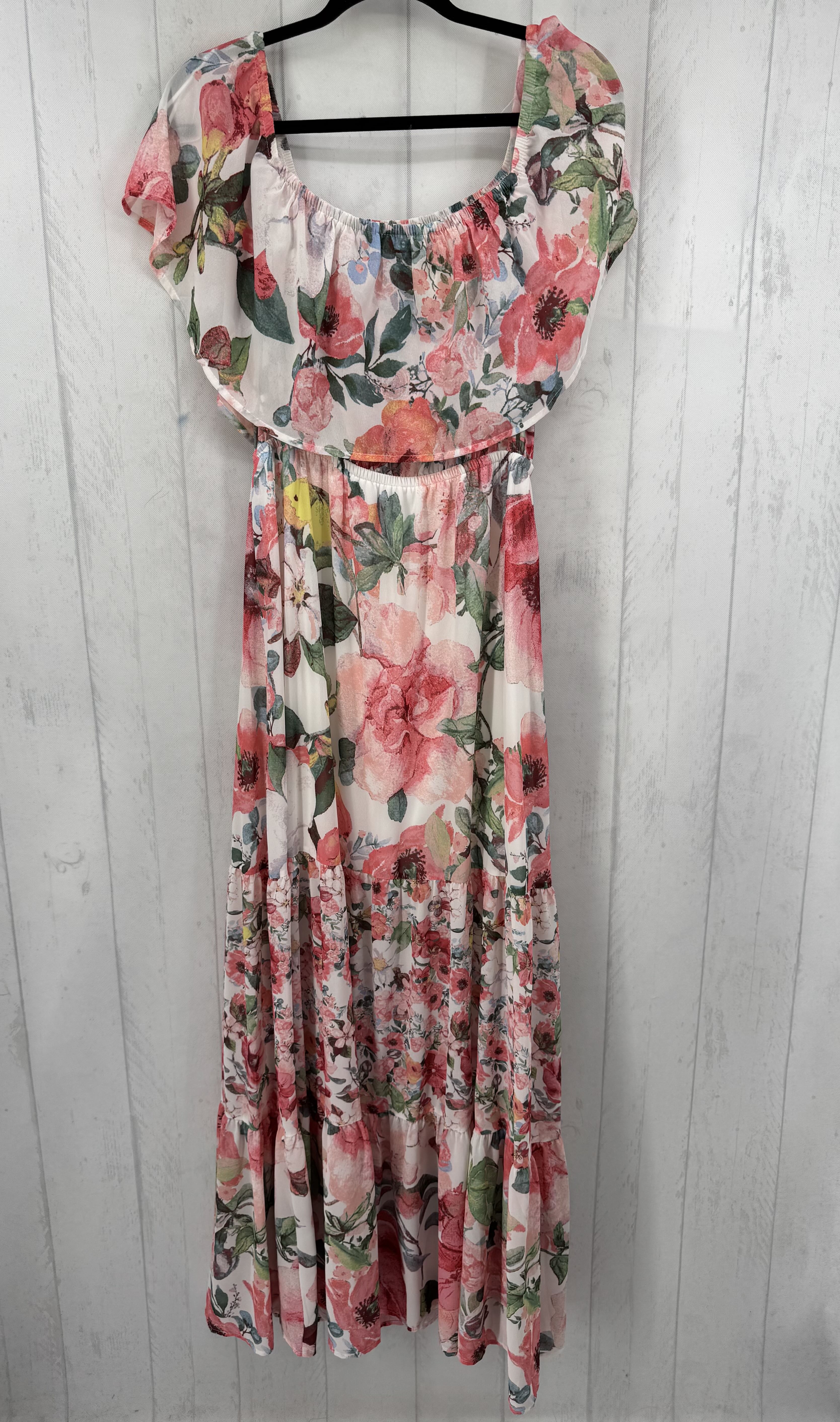 L flo print off-the-shoulder maxi dress