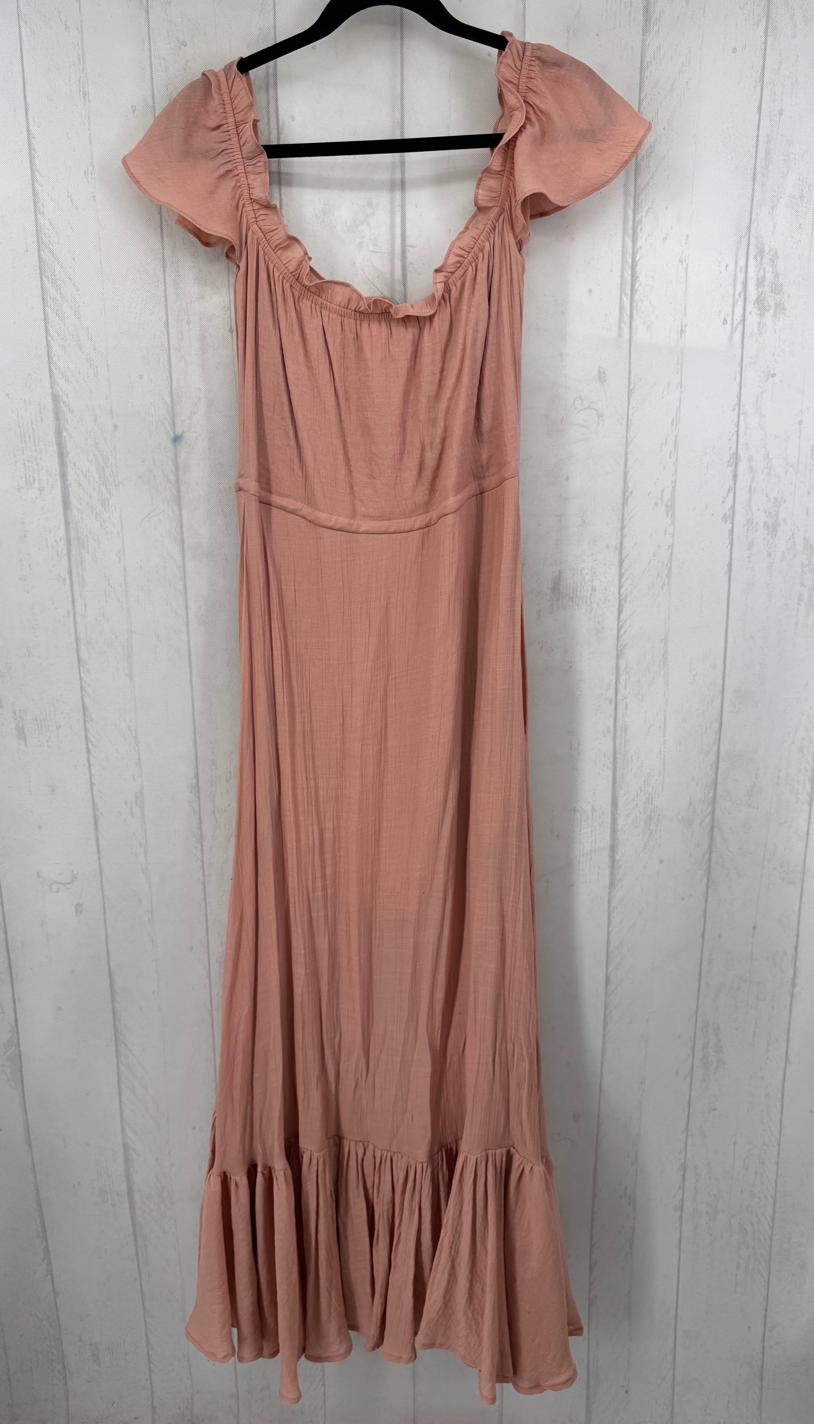 M ruffled button down hi-lo dress