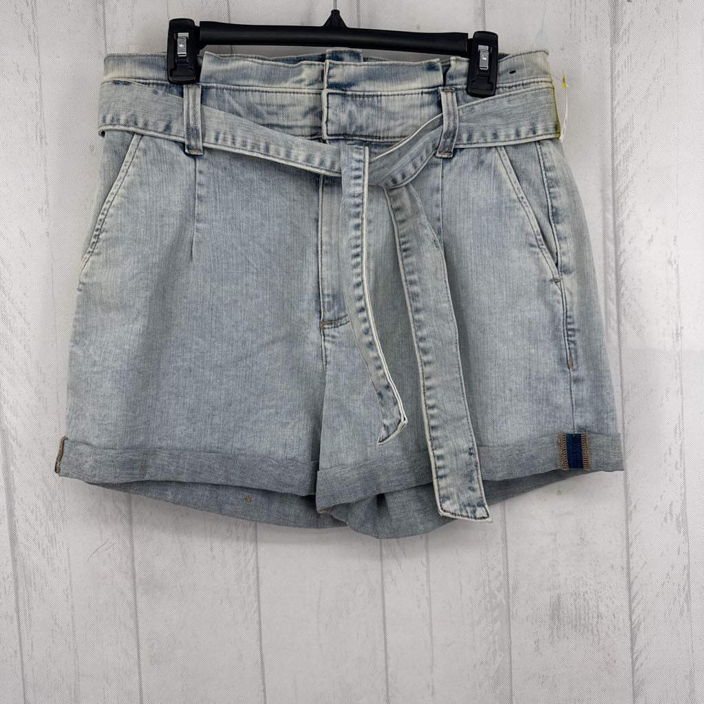 10 paperbag waist belted jean shorts