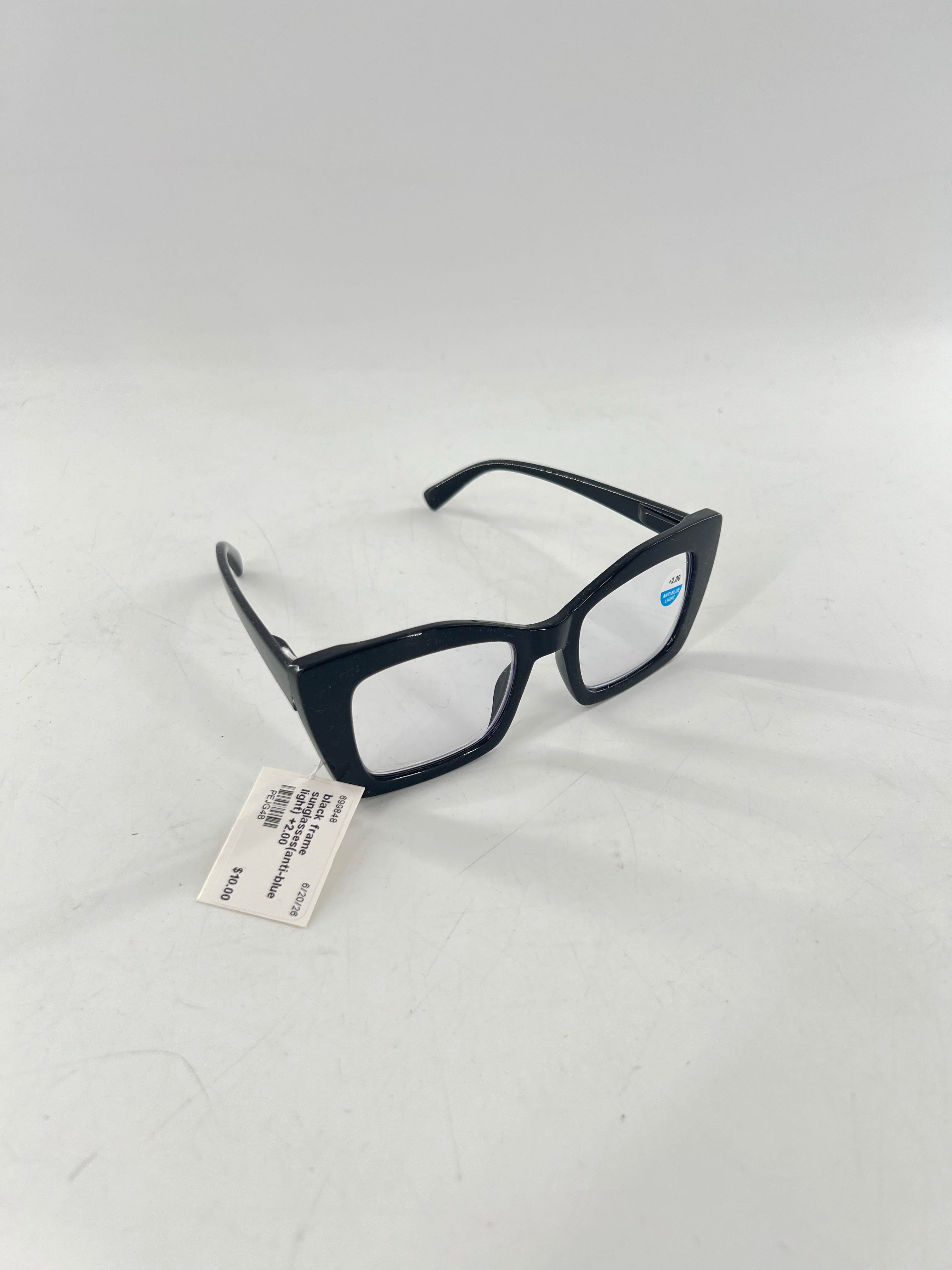 black frame sunglasses(anti-blue light) +2.00