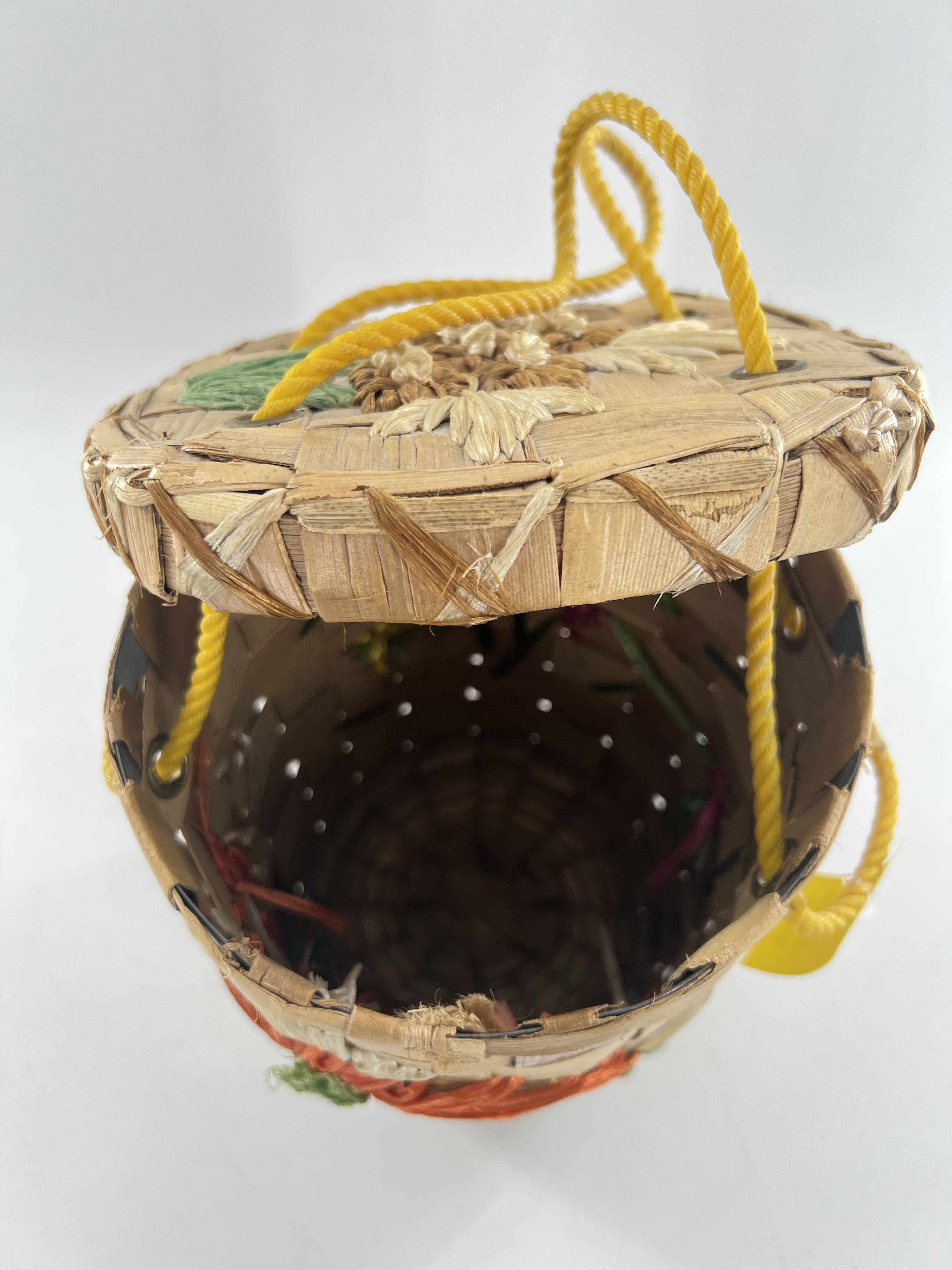 straw floral bucket bag