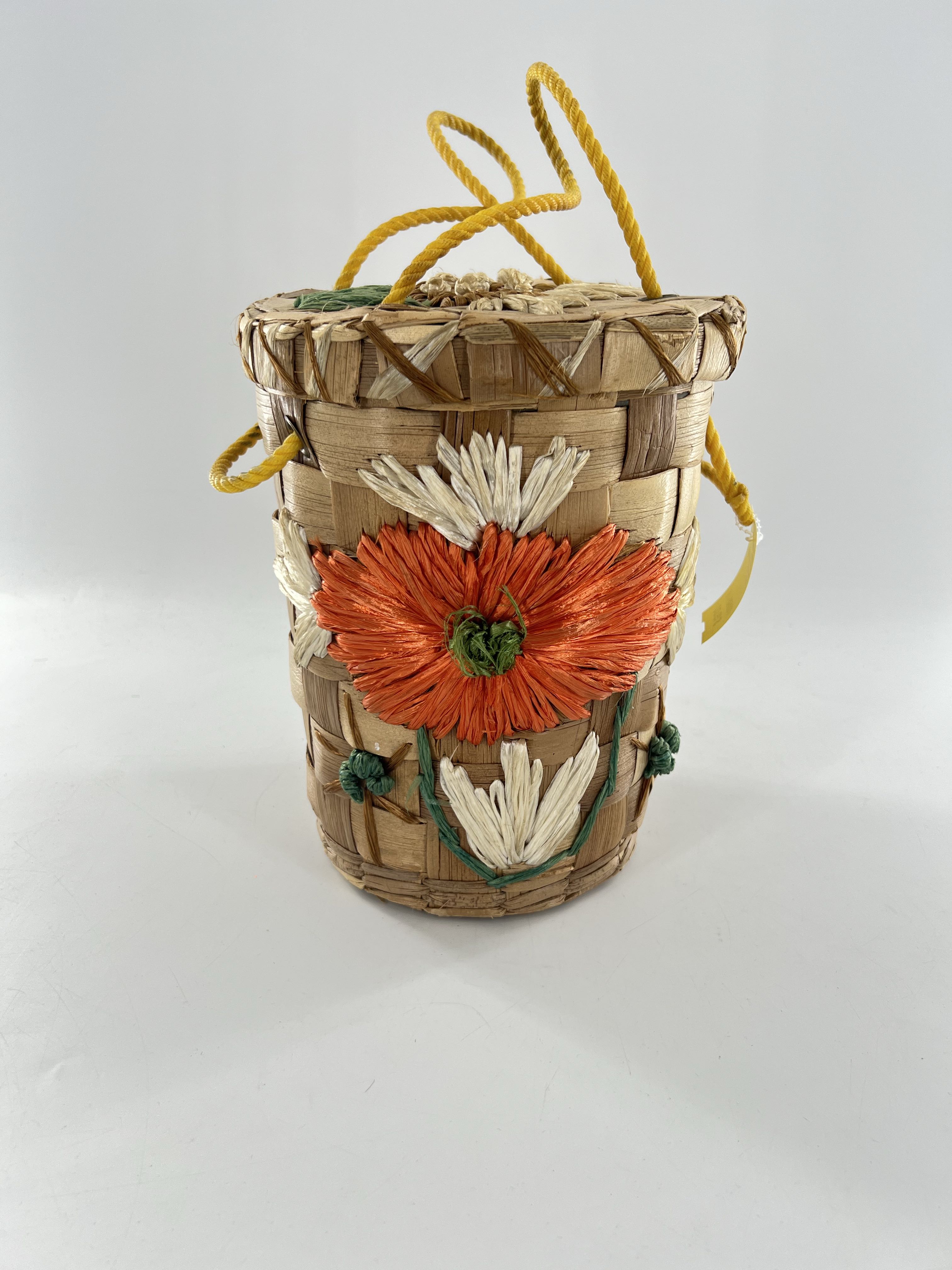 straw floral bucket bag