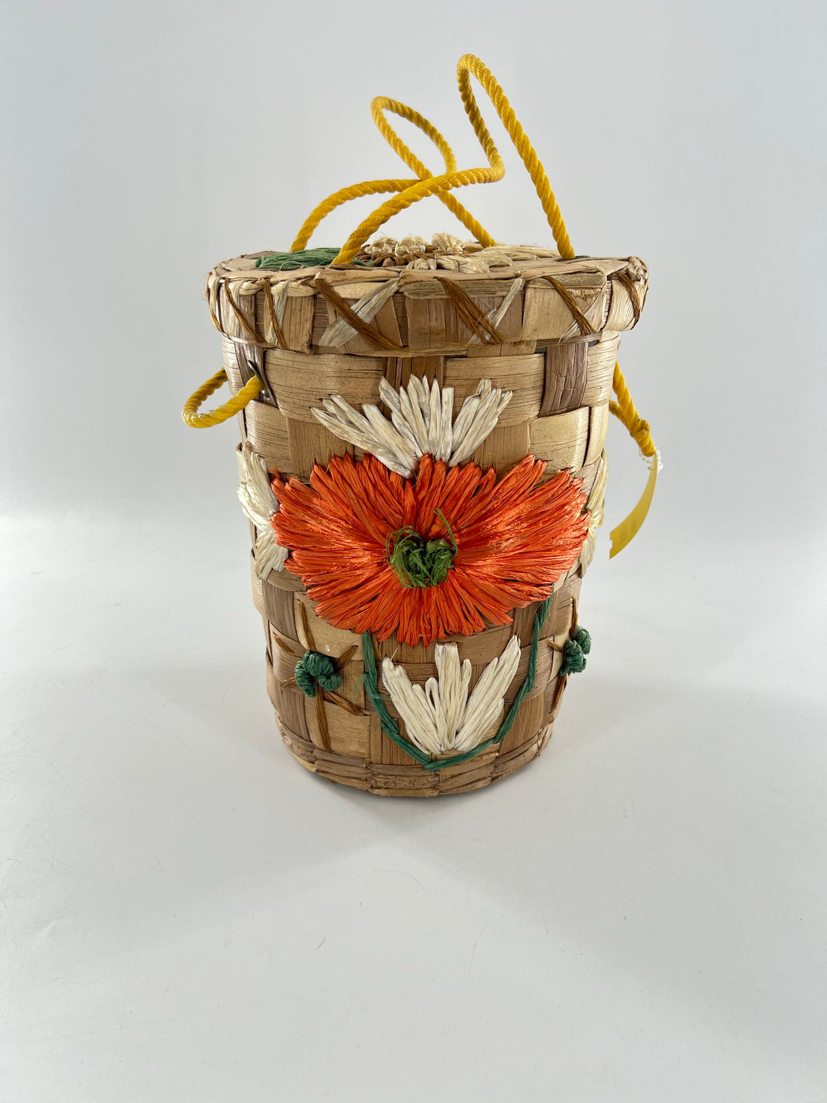 straw floral bucket bag