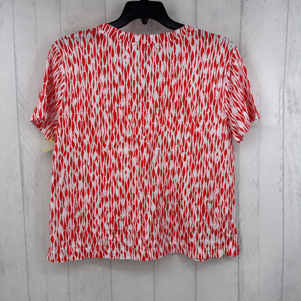 L s/s print v-neck top