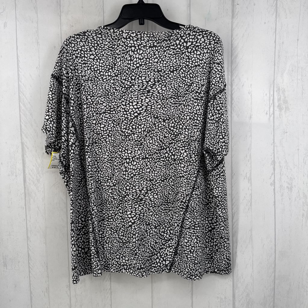 L animal print s/s top