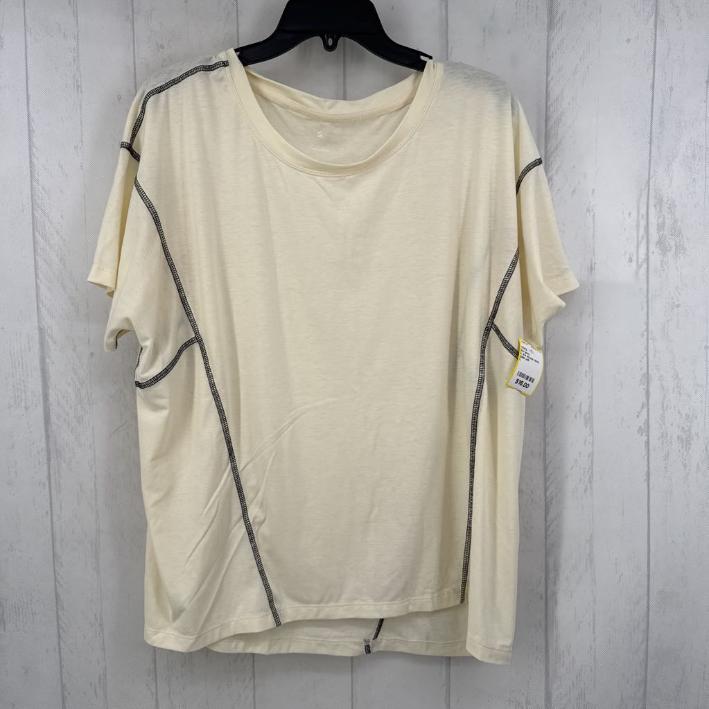 L s/s scoop neck top