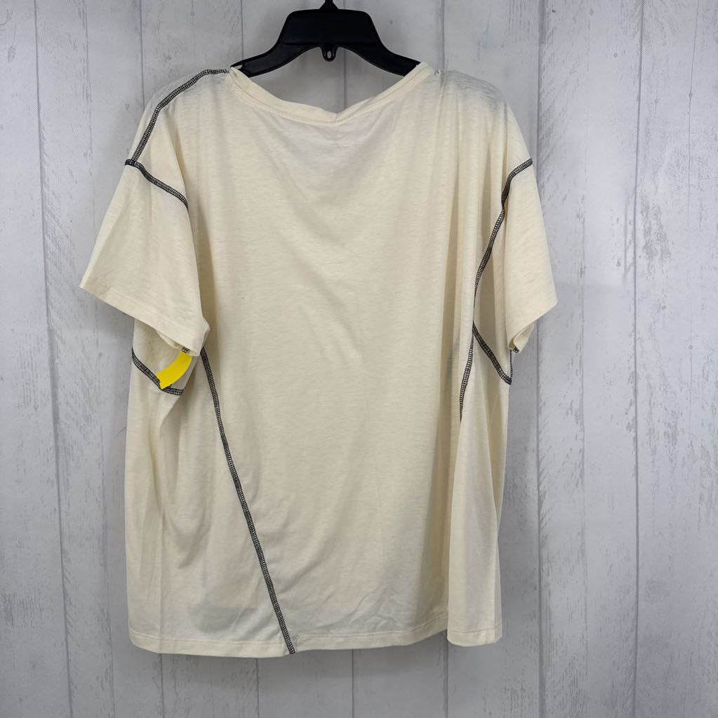 L s/s scoop neck top