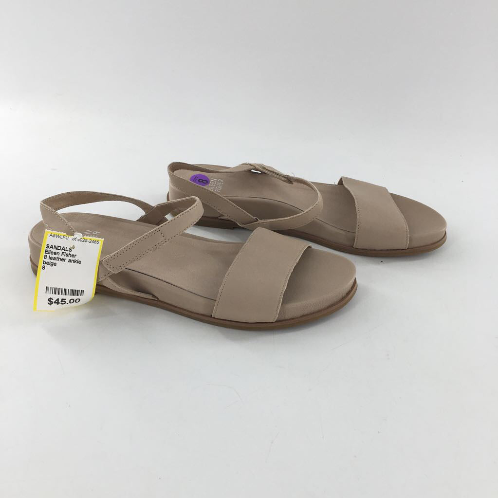 8 leather ankle strap sandal