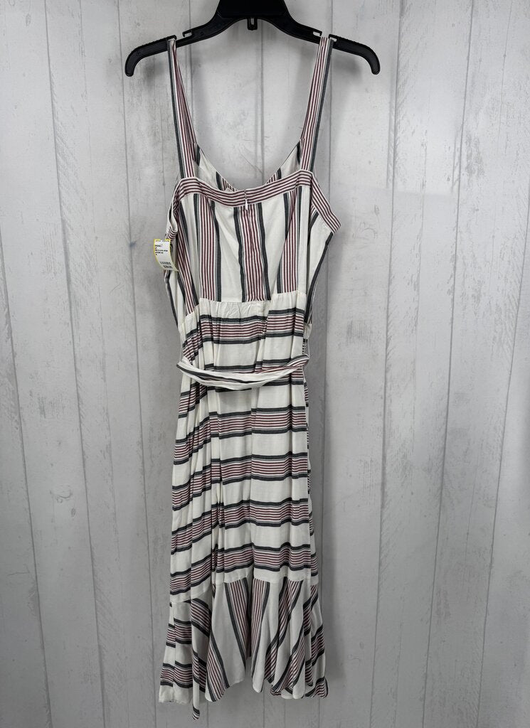 R89 14 slvls stripe crossover maxi dress
