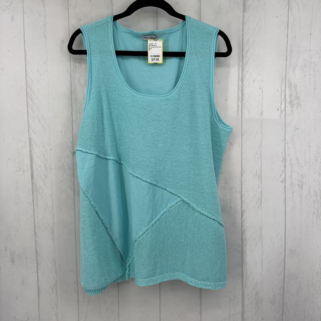 2X scoop neck knit tank