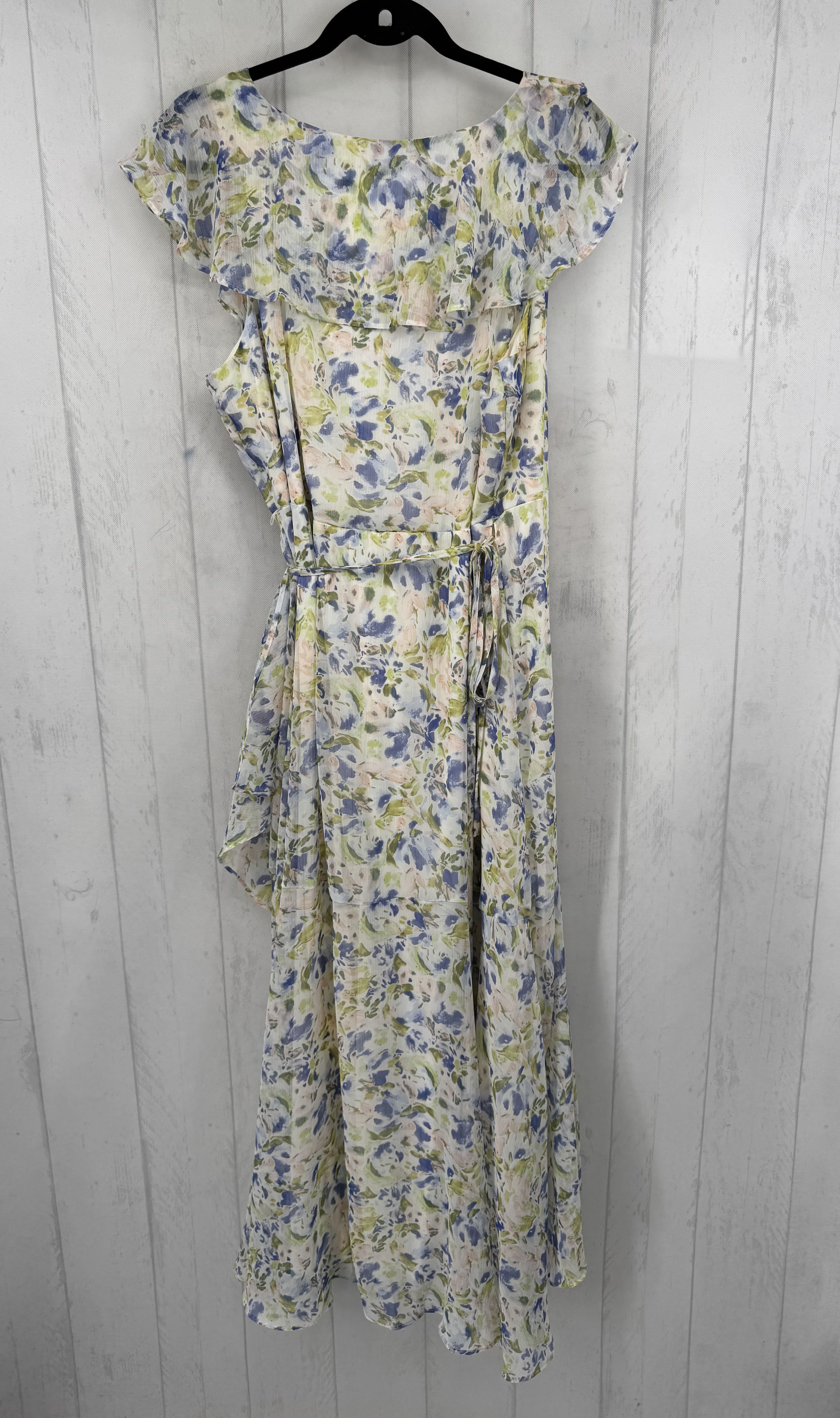 XXL flo print slvls wrap dress