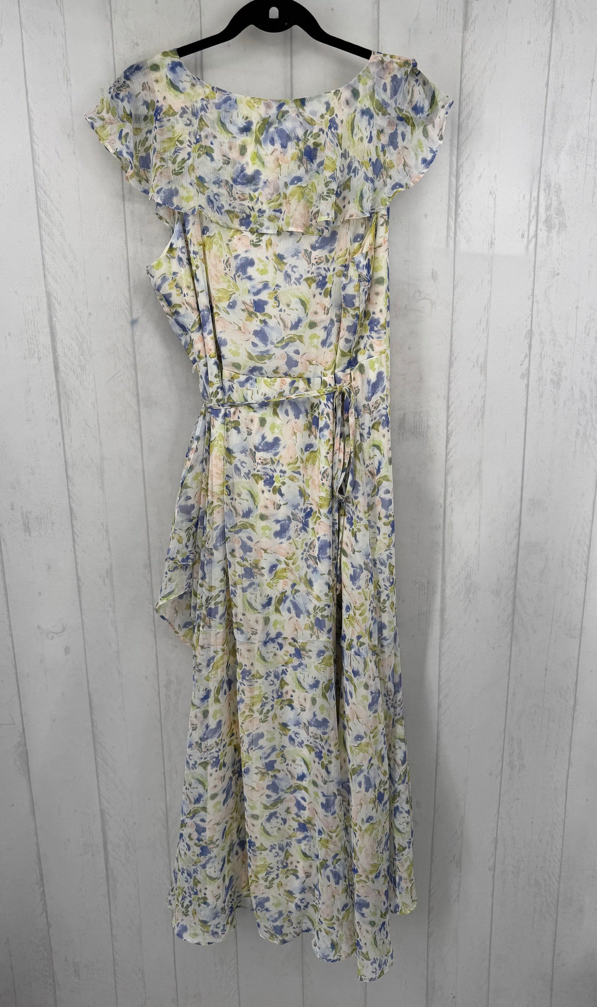 XXL flo print slvls wrap dress