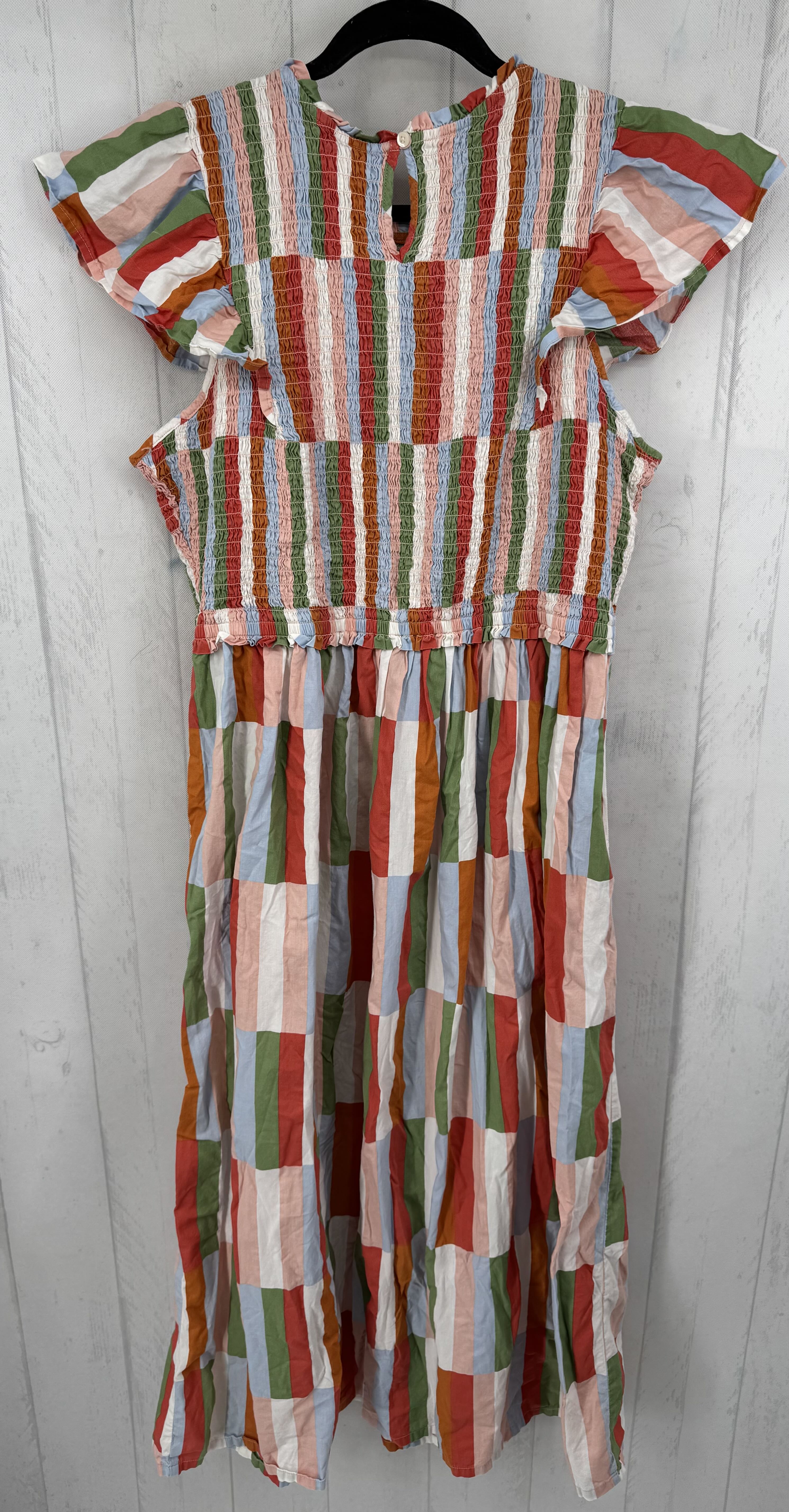 XXL smocked colorful s/s maxi dress