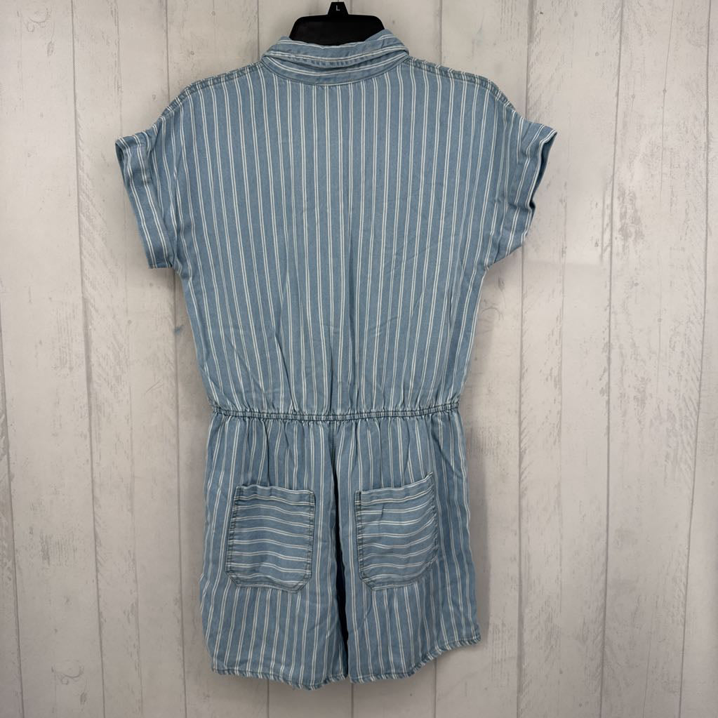 M striped button down s/s romper