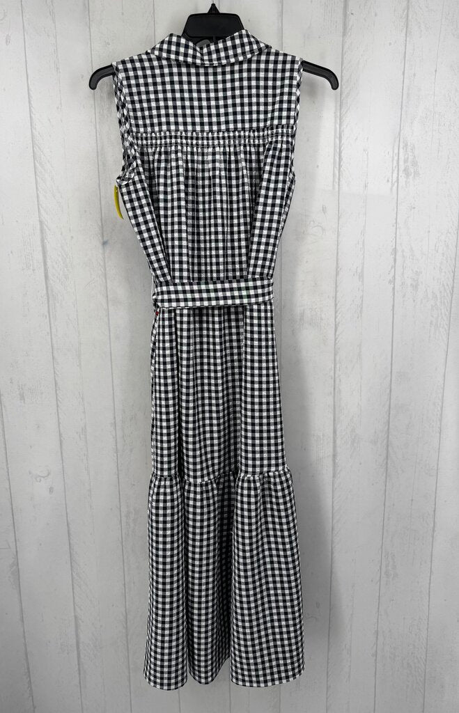 XL gingham print belted slvls dress