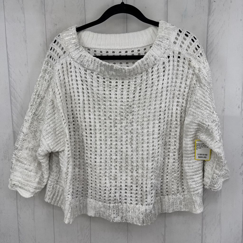XL crochet 3/4 slv sweater